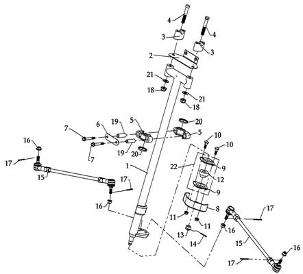 Colonne De Direction DINLI Pièces Quad DL904/DMX460 