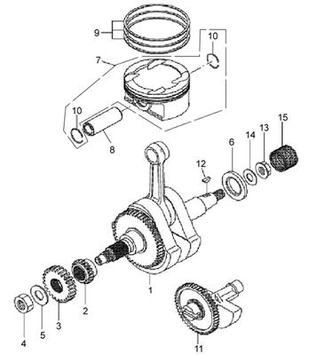 Embiellage Piston DINLI Pièces Quad DL904/DMX460 