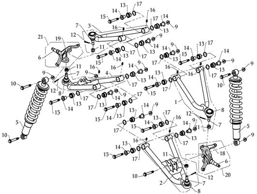 Suspension Avant DINLI Pièces Quad DL904/DMX460 