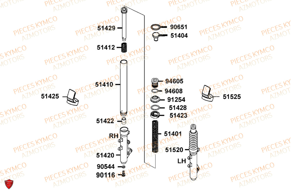 Baton De Fourche KYMCO Pièces Scooter DOWNTOWN GT 125i EURO 5+ (SK25HC)