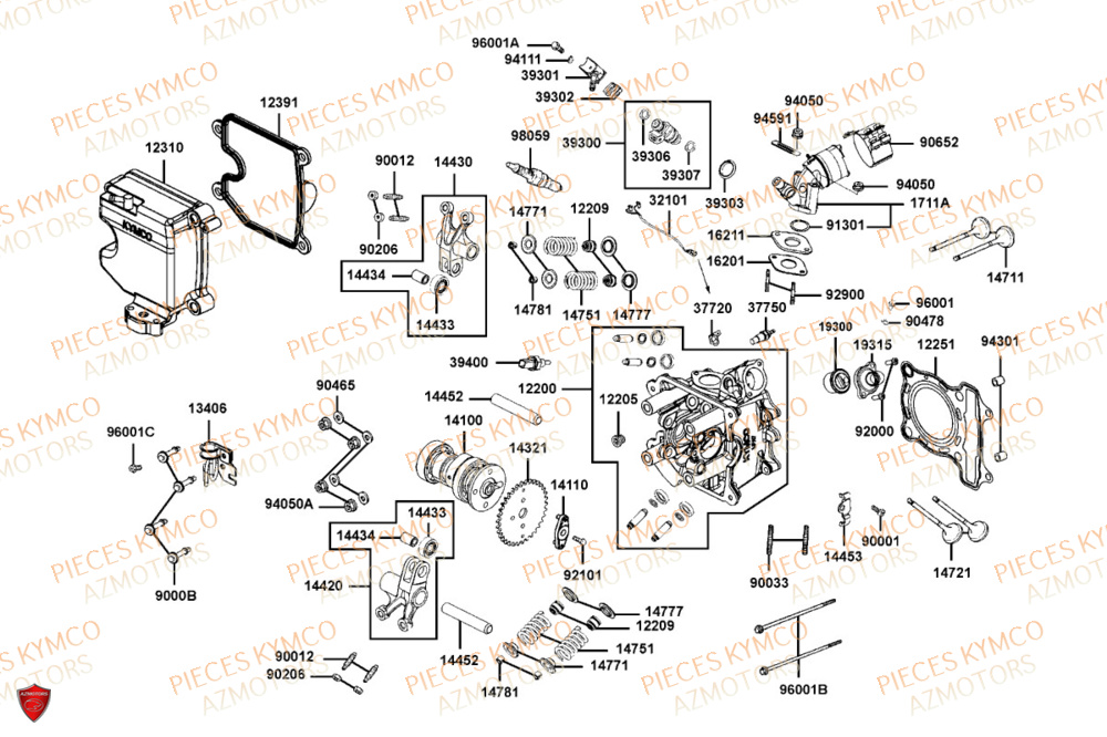 Culasse KYMCO Pièces Scooter DOWNTOWN GT 125i EURO 5+ (SK25HC)