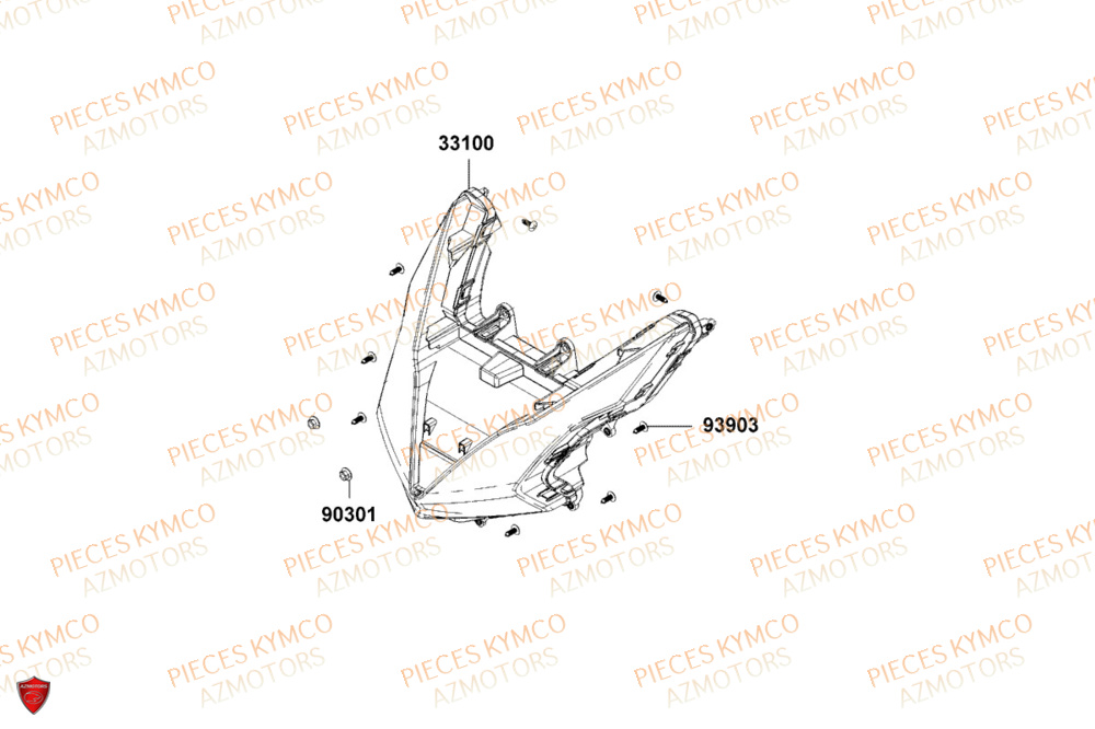 Phare KYMCO Pièces Scooter DOWNTOWN GT 125i EURO 5+ (SK25HC)