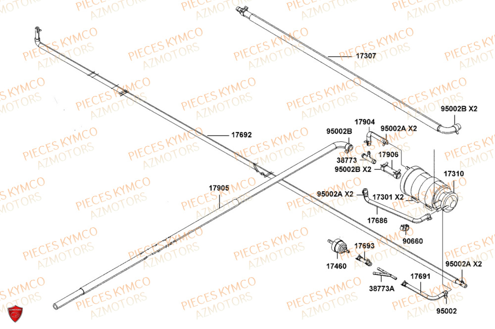 Reniflard KYMCO Pièces Scooter DOWNTOWN GT 125i EURO 5+ (SK25HC)