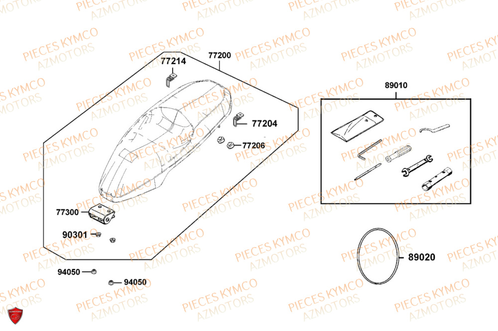 Selle KYMCO Pièces Scooter DOWNTOWN GT 125i EURO 5+ (SK25HC)