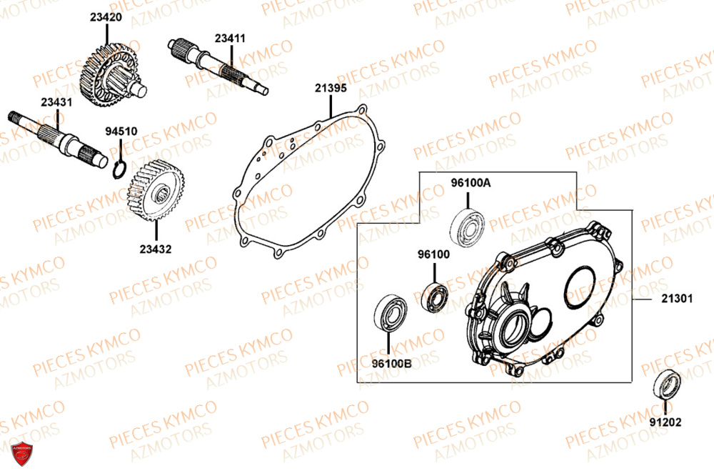 Transmission KYMCO Pièces Scooter DOWNTOWN GT 125i EURO 5+ (SK25HC)