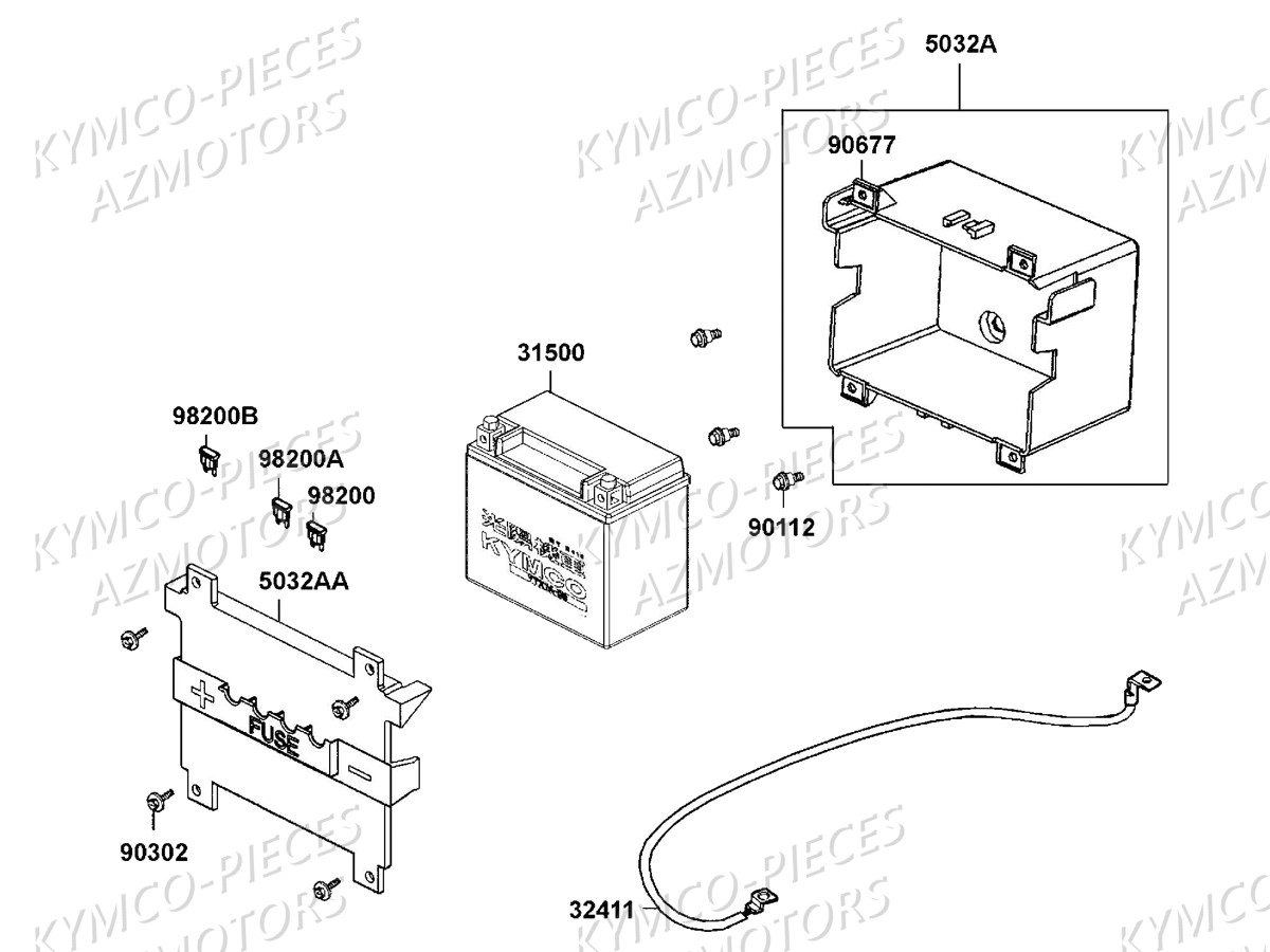 BATTERIE YTX9-BS YUASA (ORIGINE) KYMCO pour BATTERIE de DOWNTOWN 125I ABS E4