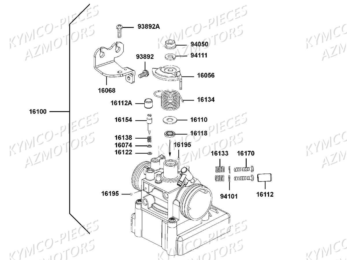 Carburation KYMCO Pièces DOWNTOWN 125I ABS EURO4 (SK25NA)