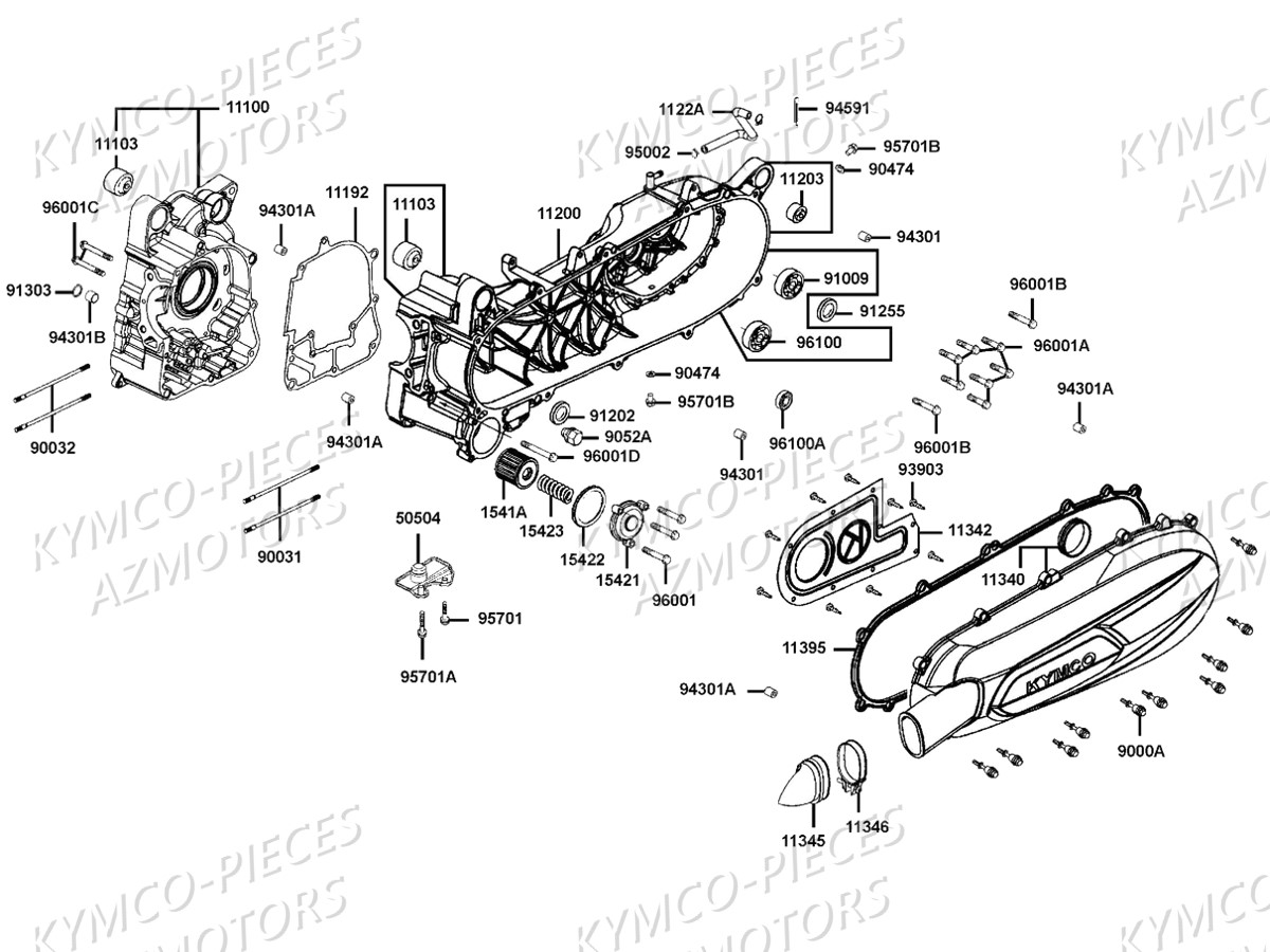 Carters Moteur KYMCO Pièces DOWNTOWN 125I ABS EURO4 (SK25NA)