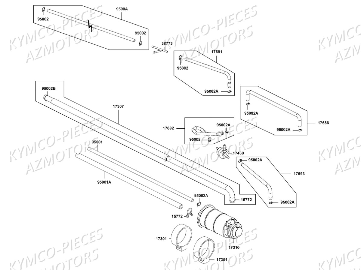 Reniflard KYMCO Pièces DOWNTOWN 125I ABS EURO4 (SK25NA)