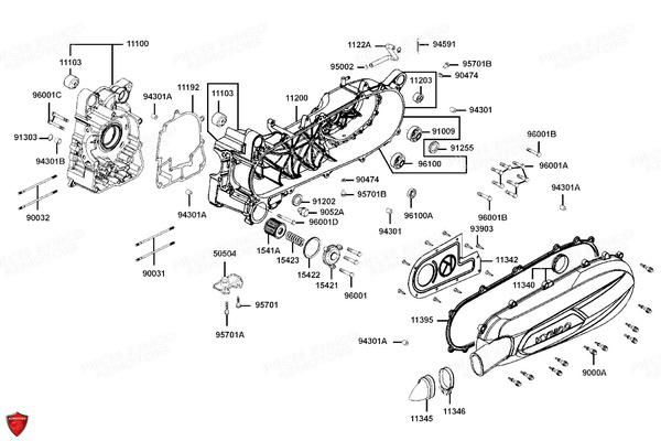 CARTERS MOTEUR pour DOWNTOWN 125I ABS E5