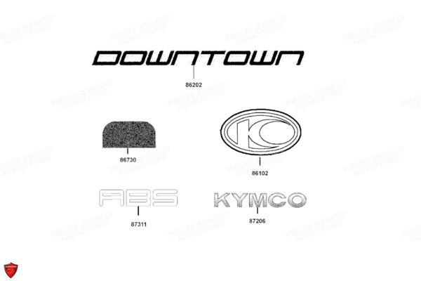 Decors KYMCO Pièces Scooter DOWNTOWN 125I ABS EURO5 (SK25RE)