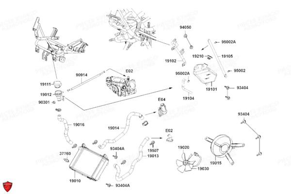 REFROIDISSEMENT KYMCO DOWNTOWN 125I ABS E5