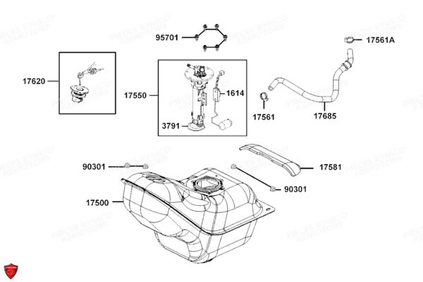 RESERVOIR A CARBURANT pour DOWNTOWN 125I ABS E5