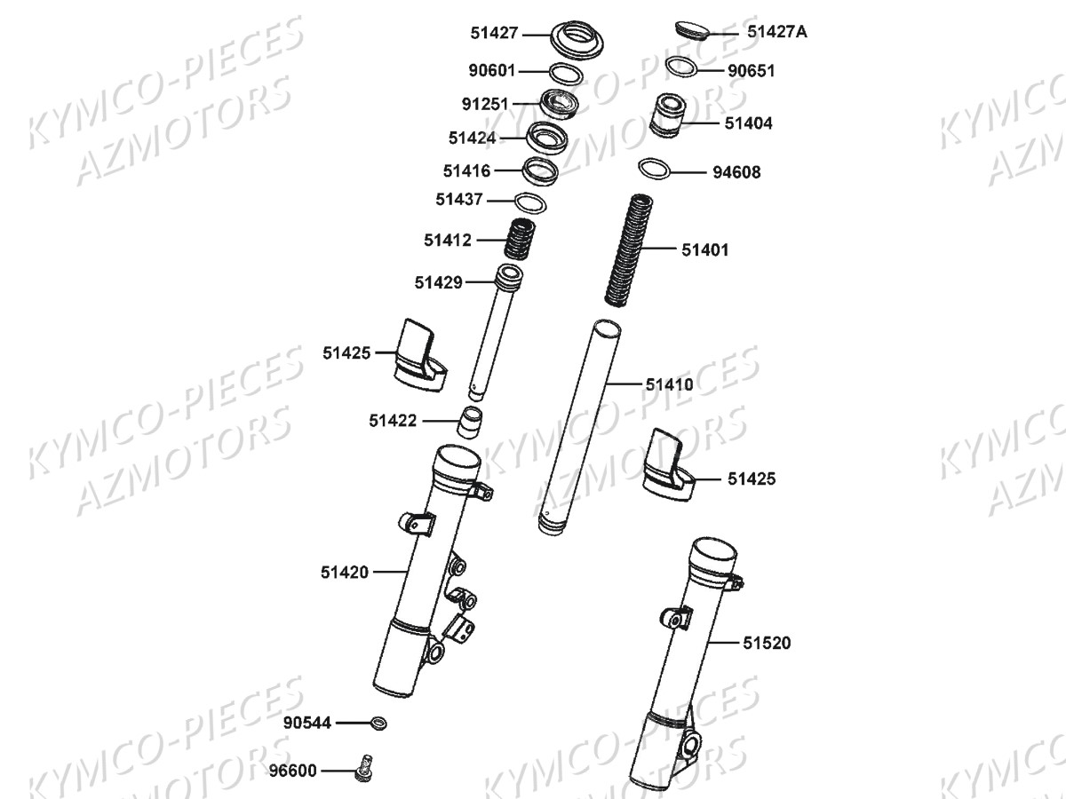 Batons De Fourche Detail KYMCO Pièces DOWNTOWN 125I ABS EXCLUSIVE EURO4 (SK25NB)