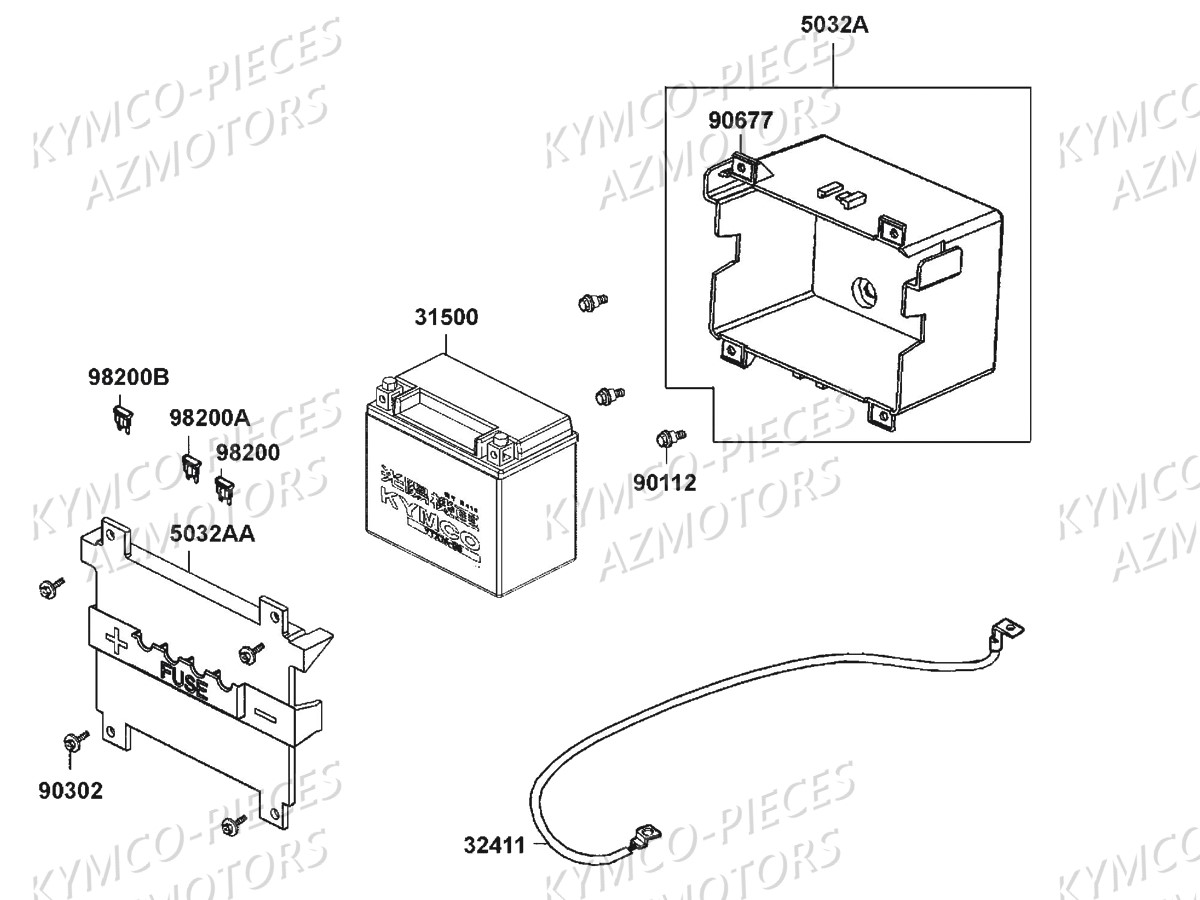 BATTERIE YTX9-BS YUASA (ORIGINE) KYMCO pour BATTERIE de DOWNTOWN 125I EX E4