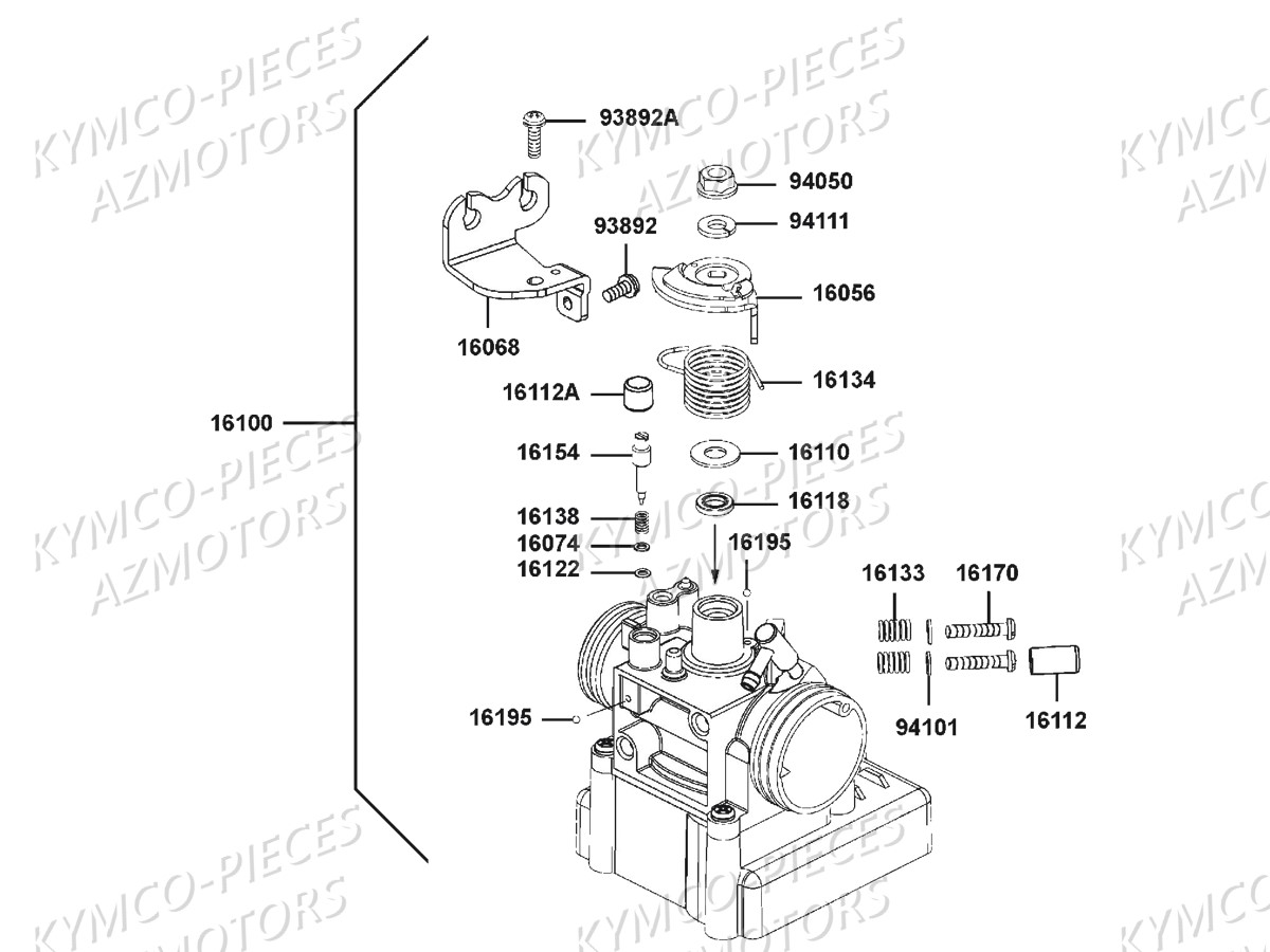 Carburation KYMCO Pièces DOWNTOWN 125I ABS EXCLUSIVE EURO4 (SK25NB)