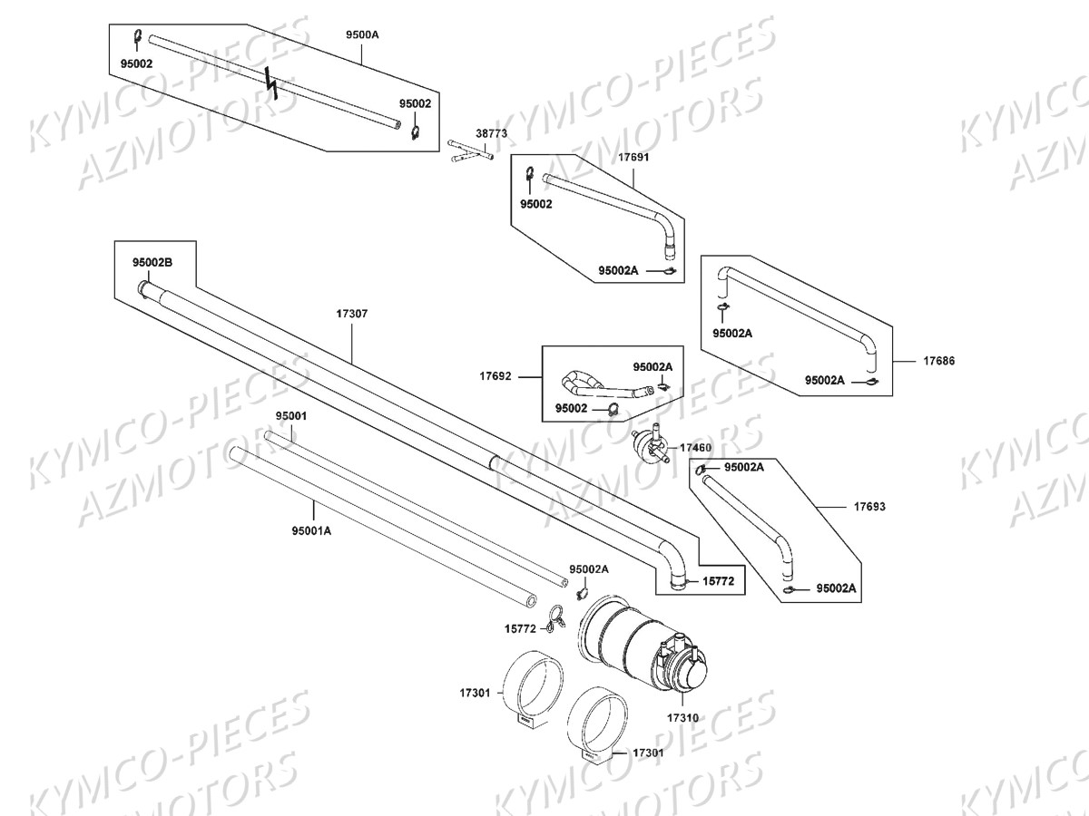 Reniflard KYMCO Pièces DOWNTOWN 125I ABS EXCLUSIVE EURO4 (SK25NB)