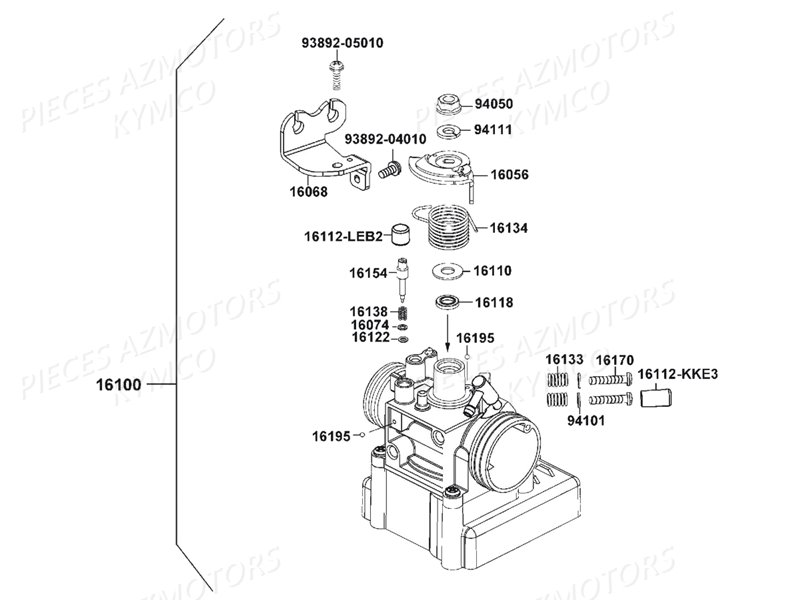 Carburation KYMCO Pièces DOWNTOWN 125I ABS EXCLUSIVE EURO3 (SK25CE)