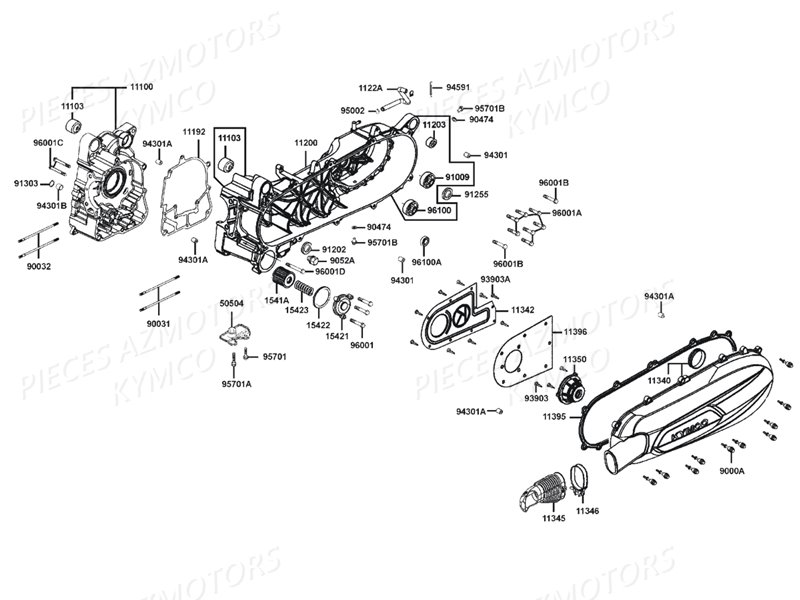 Carters Moteur KYMCO Pièces DOWNTOWN 125I ABS EXCLUSIVE EURO3 (SK25CE)