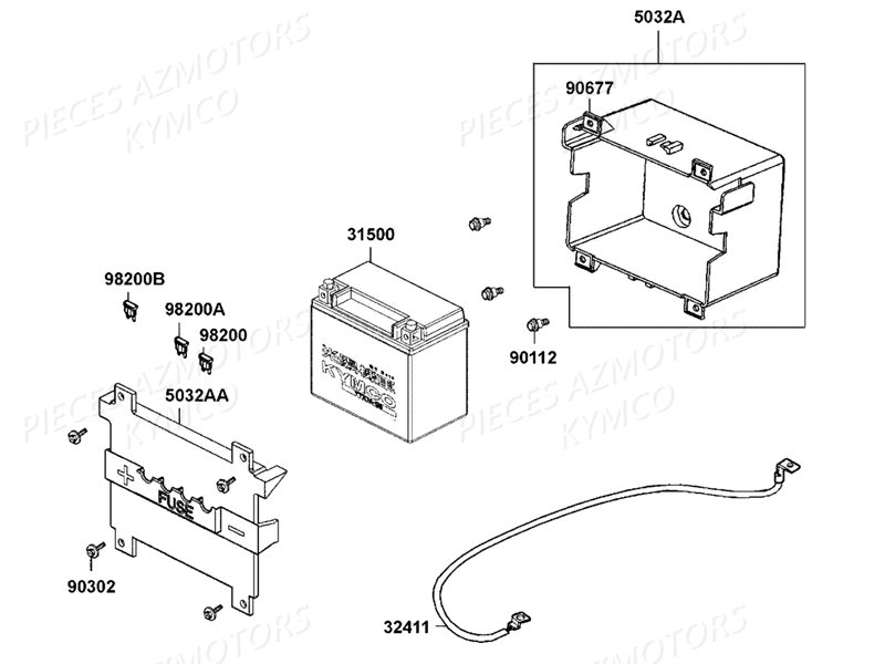 Batterie KYMCO Pièces DOWNTOWN 125I ABS EXCLUSIVE NOODOE EURO4 (SK25NE)