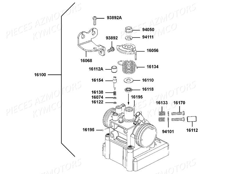 CARBURATION KYMCO DOWNTOWN 125 NOODOE