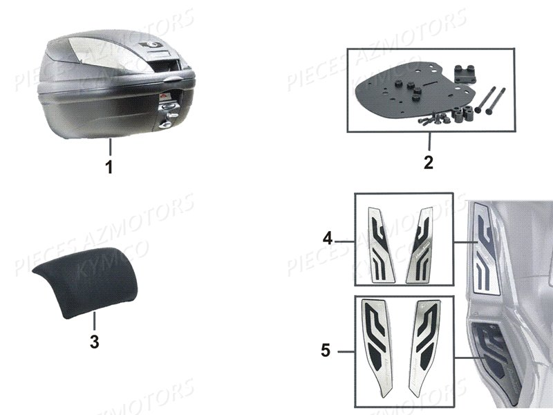 FIN DE SERIE - SUPPORT TOP CASE ACIER Pour DOWNTOWN 125/350  KYMCO pour EQUIPEMENT de DOWNTOWN 125 NOODOE