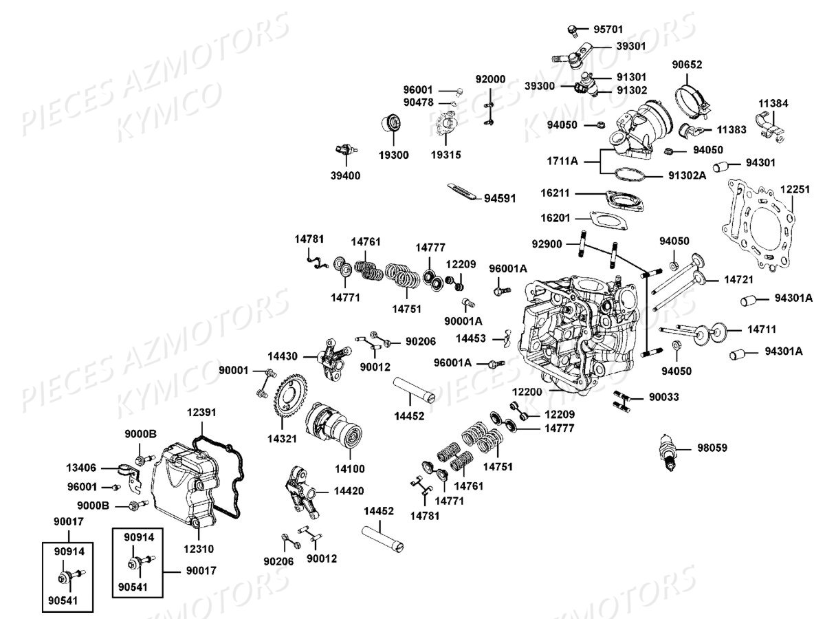 Culasse KYMCO Pieces DOWNTOWN 350I ABS EURO 3 (SK64CB)