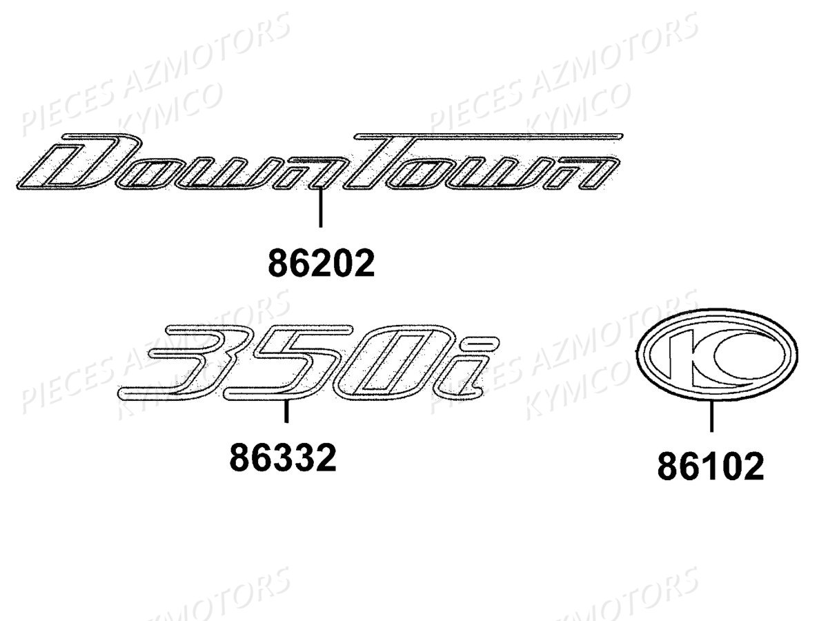 Decors KYMCO Pieces DOWNTOWN 350I ABS EURO 3 (SK64CB)