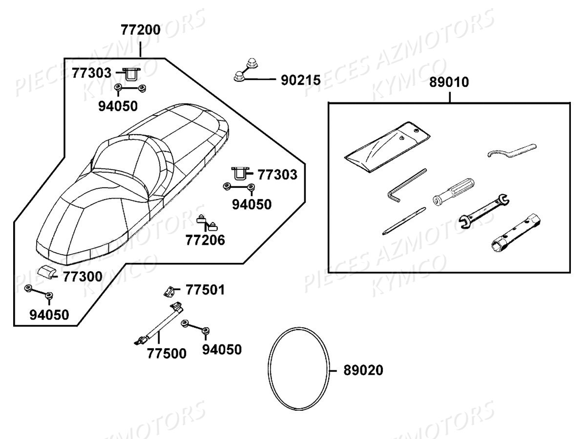Selle KYMCO Pieces DOWNTOWN 350I ABS EURO 3 (SK64CB)
