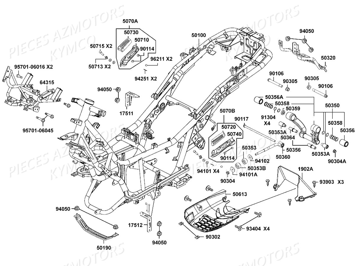 Chassis KYMCO Pieces DOWNTOWN 350I ABS EURO4 (SK64GA)