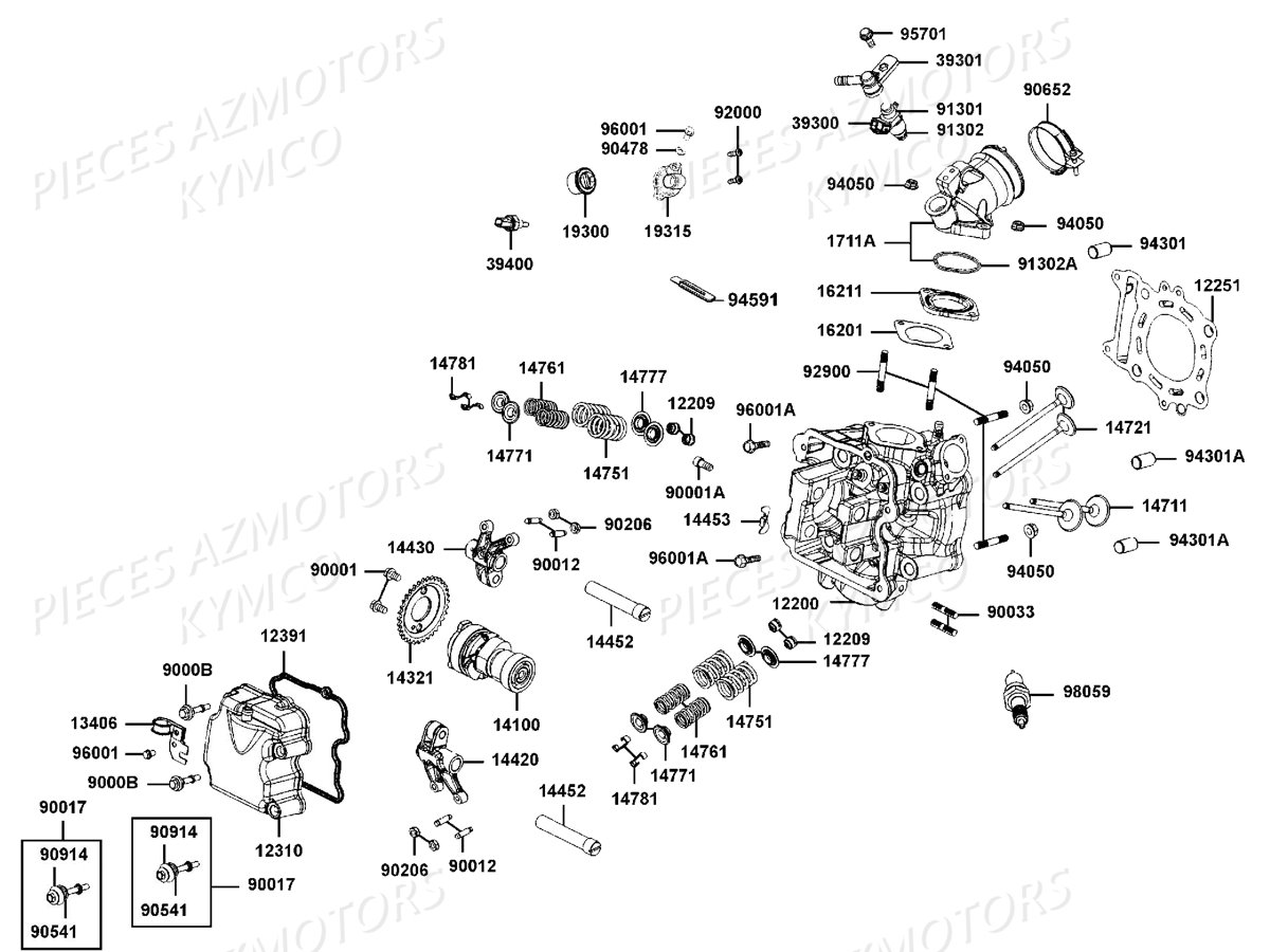 Culasse KYMCO Pieces DOWNTOWN 350I ABS EURO4 (SK64GA)