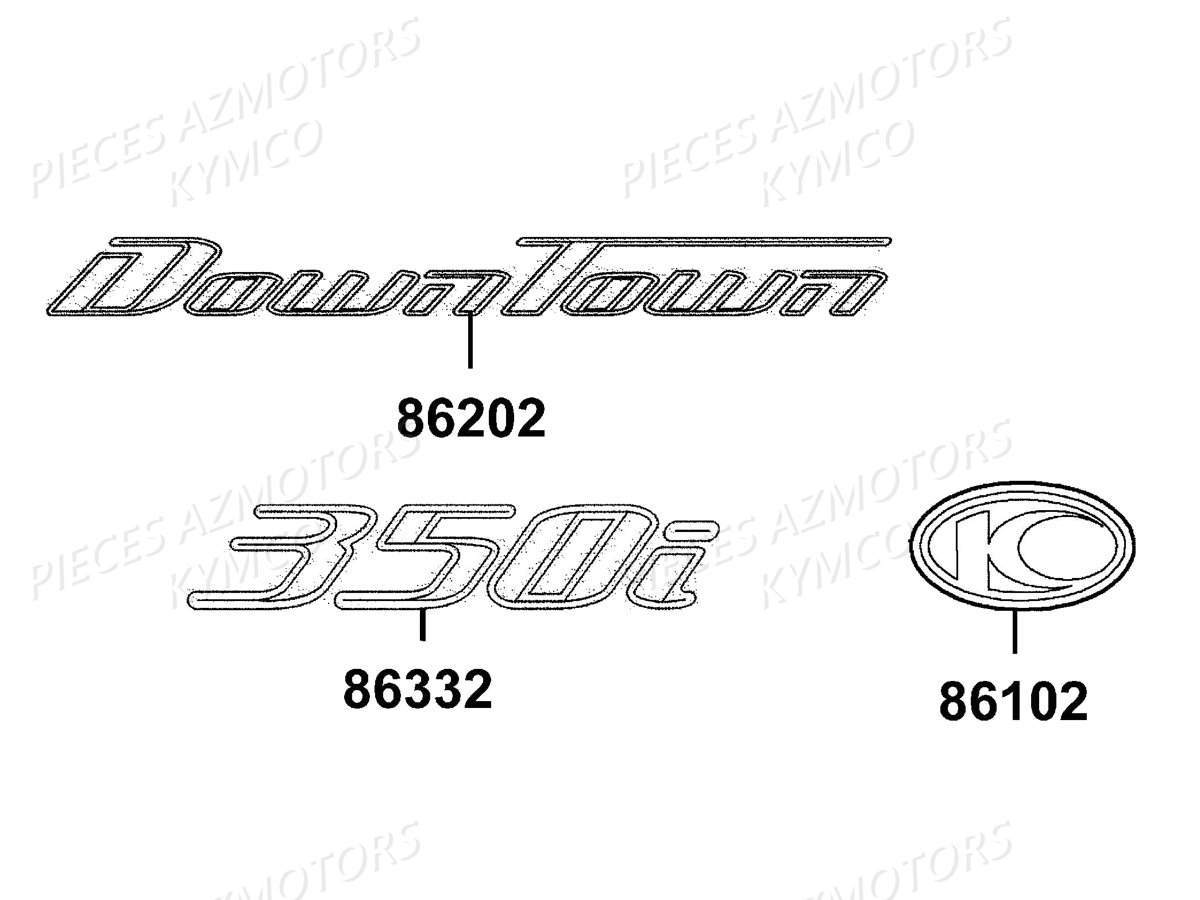 Decors KYMCO Pieces DOWNTOWN 350I ABS EURO4 (SK64GA)