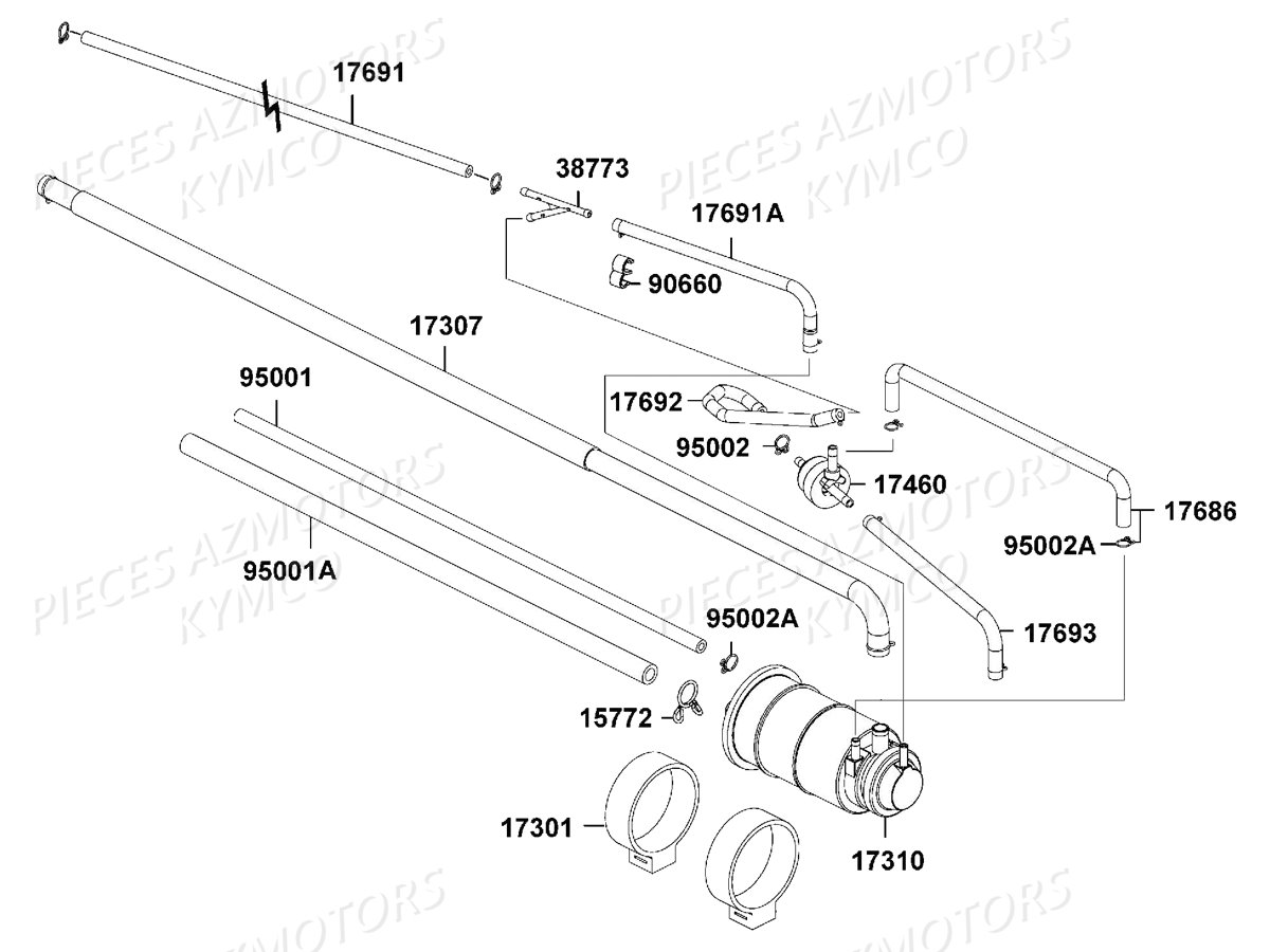 Reniflard KYMCO Pieces DOWNTOWN 350I ABS EURO4 (SK64GA)