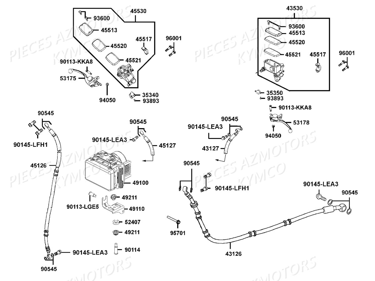 Systeme De Freins KYMCO Pieces DOWNTOWN 350I ABS EURO4 (SK64GA)