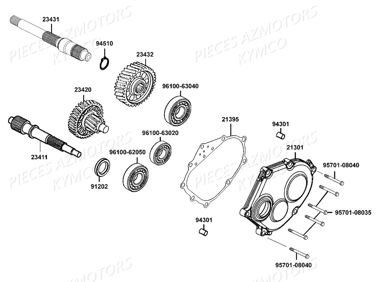 Transmission KYMCO Pieces DOWNTOWN 350I ABS EURO4 (SK64GA)