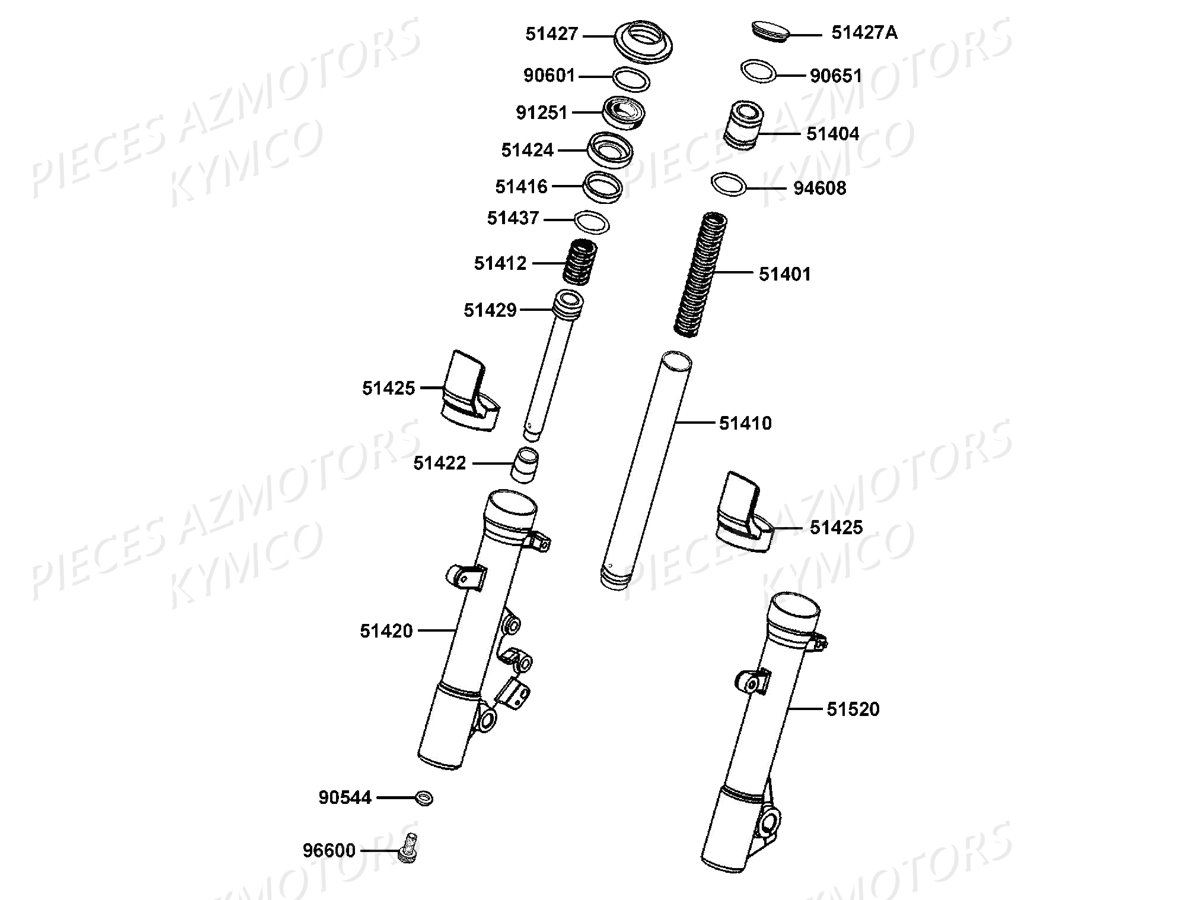 Batons De Fourche Detail KYMCO Pieces DOWNTOWN 350I ABS EXCLUSIVE EURO3 (SK64CE)