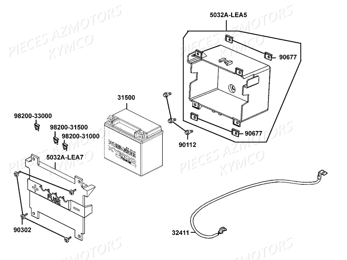 Batterie KYMCO Pieces DOWNTOWN 350I ABS EXCLUSIVE EURO3 (SK64CE)