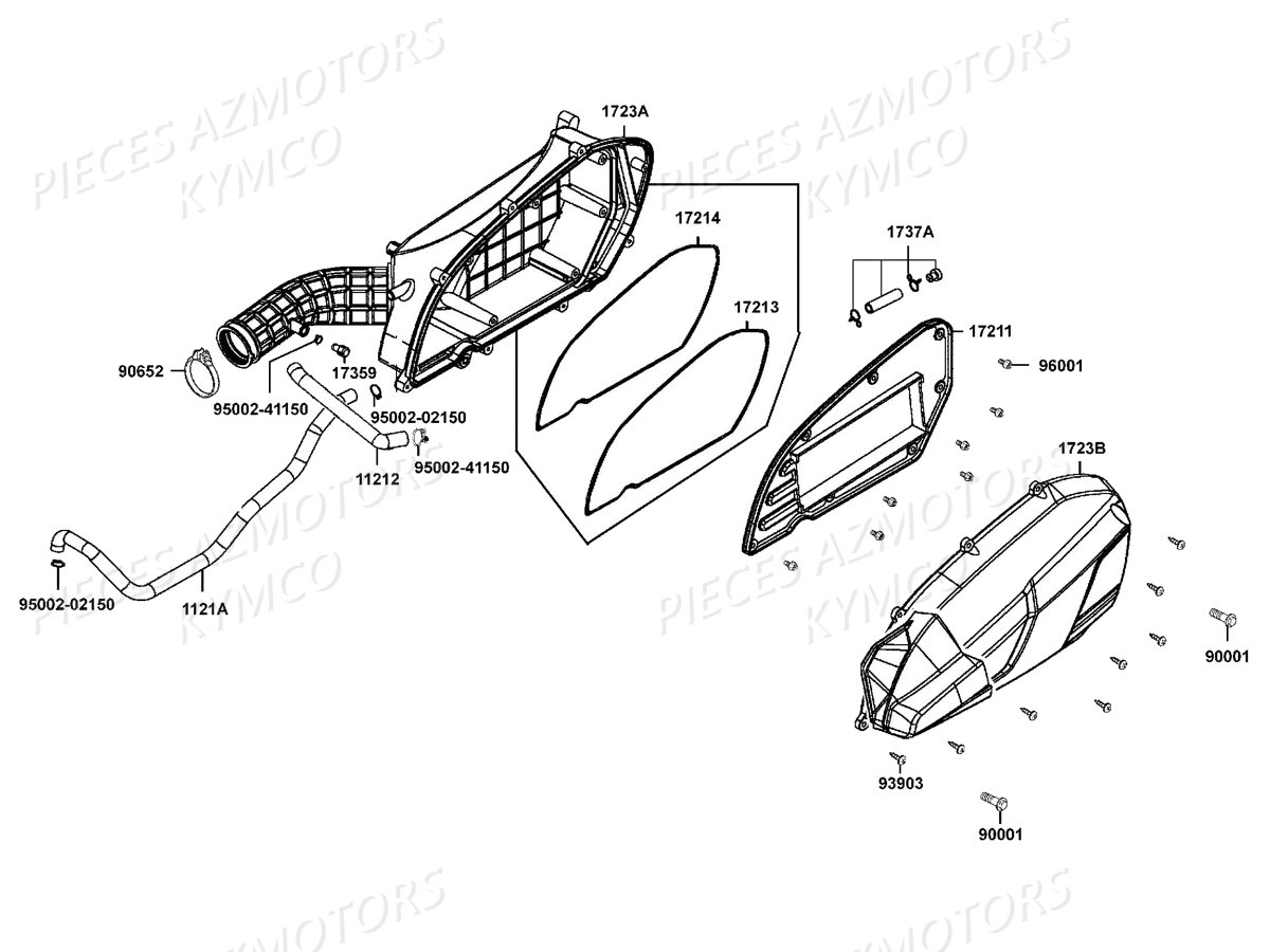 Boite A Air KYMCO Pieces DOWNTOWN 350I ABS EXCLUSIVE EURO3 (SK64CE)
