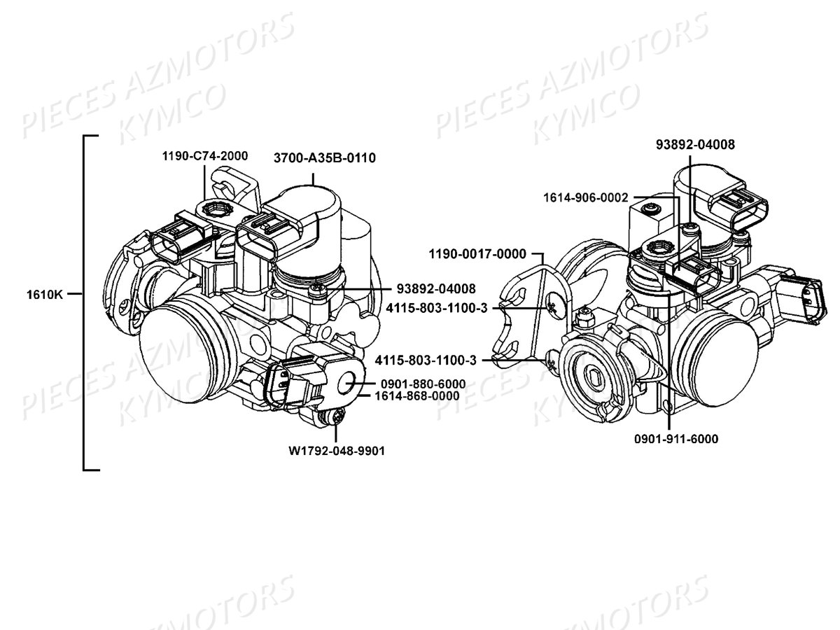 Carburation KYMCO Pieces DOWNTOWN 350I ABS EXCLUSIVE EURO3 (SK64CE)
