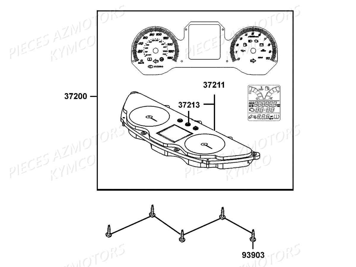 Compteur De Vitesses KYMCO Pieces DOWNTOWN 350I ABS EXCLUSIVE EURO3 (SK64CE)