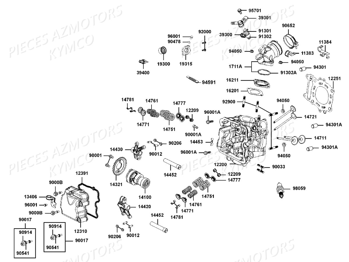 Culasse KYMCO Pieces DOWNTOWN 350I ABS EXCLUSIVE EURO3 (SK64CE)