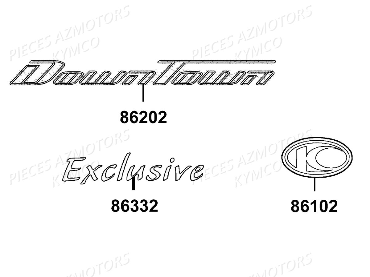 Decors KYMCO Pieces DOWNTOWN 350I ABS EXCLUSIVE EURO3 (SK64CE)
