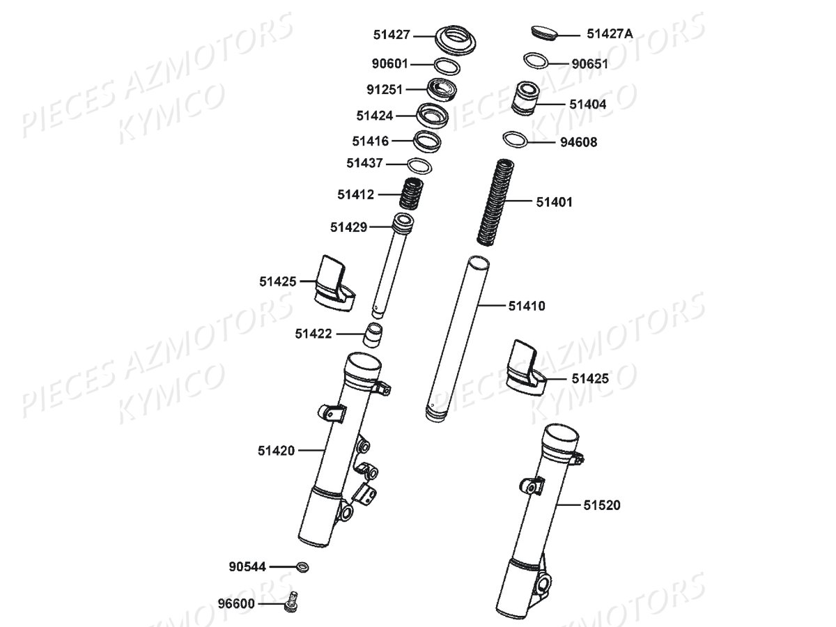 BATONS DE FOURCHE DETAIL KYMCO DOWNTOWN 350I EX E4