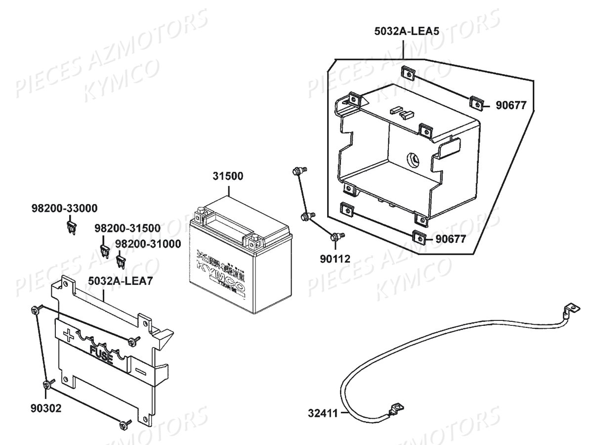 Batterie KYMCO Pièces DOWNTOWN 350I ABS EXCLUSIVE EURO4 (SK64GB)