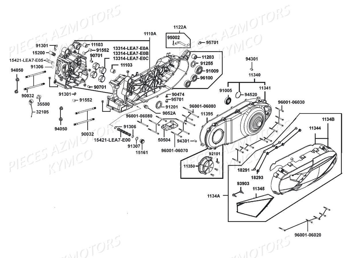 CARTERS MOTEUR pour DOWNTOWN 350I EX E4