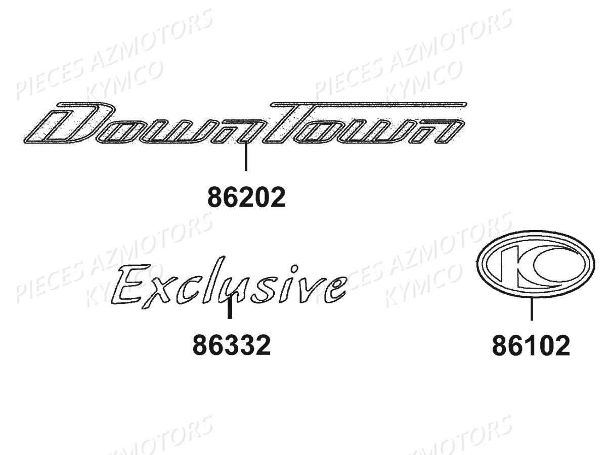 Decors KYMCO Pièces DOWNTOWN 350I ABS EXCLUSIVE EURO4 (SK64GB)