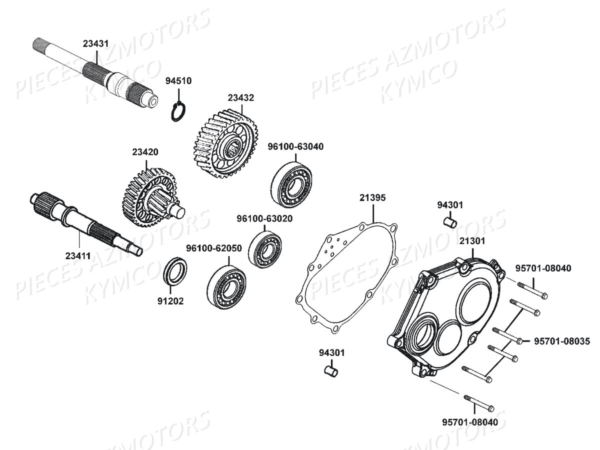 Transmission KYMCO Pièces DOWNTOWN 350I ABS EXCLUSIVE EURO4 (SK64GB)