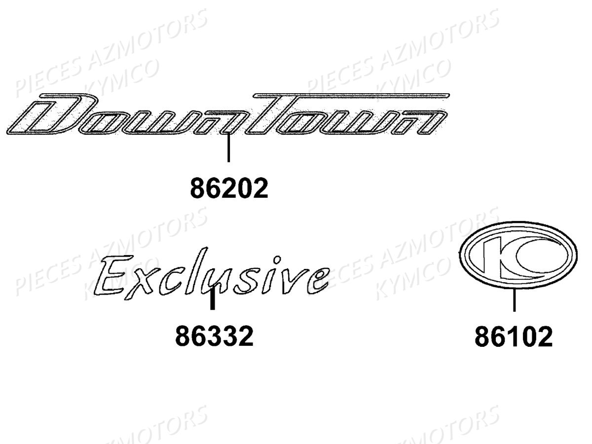 Decors KYMCO Pièces DOWNTOWN 350I ABS EXCLUSIVE NOODOE EURO4 (SK64GE)