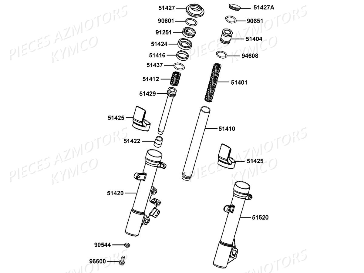 Batons De Fourche Detail KYMCO Pièces DOWNTOWN 350I TCS EXCLUSIVE NOODOE EURO4 (SK64GH)