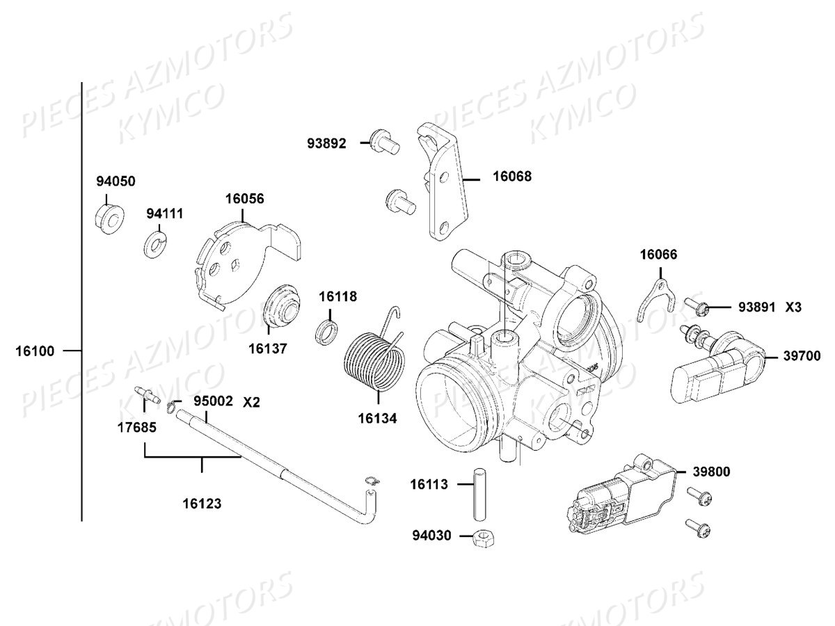 Carburation KYMCO Pièces DOWNTOWN 350I TCS EXCLUSIVE NOODOE EURO4 (SK64GH)